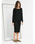 Mango Embossed Polka-Dot Sweater - Lyst