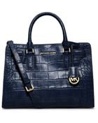Michael Kors Dillon Embossed-Leather Satchel - Lyst