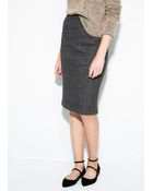 Mango Wool-Blend Pencil Skirt - Lyst