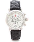 Michele 18Mm Quilted Leather Watch Strap - Black - Lyst