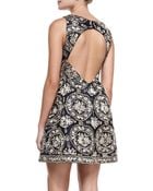 Alice + Olivia Lilyanne Embroidered Openback Dress - Lyst