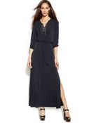 Michael Kors Michael Laceup Sideslit Maxi Dress - Lyst