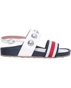 RED Valentino Leather And Canvas Sandals With Studs - Lyst