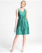 Ann Taylor Silk Dupioni V-Neck Dress - Lyst