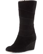 Taryn Rose Kelia Suede Wedge Boot - Lyst
