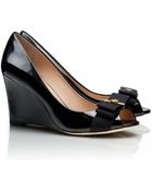 Tory Burch Trudy Patent Open-Toe High Wedge - Lyst
