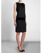 Lanvin Feather Effect Satin Top - Lyst