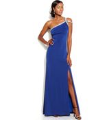 Js Boutique Oneshoulder Embellished Gown - Lyst
