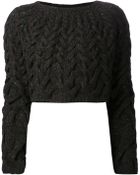 The Row Cropped Knit Sweater - Lyst
