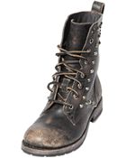 Frye 25Mm Rogan Studs Leather Biker Boots - Lyst