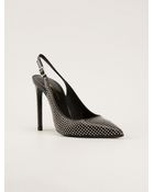 Saint Laurent Studded Slingback Pumps - Lyst