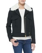 Smythe Zip Jacket W/Detachable Faux-Shearling Collar - Lyst