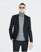 Zara Blue Fly-Fronted Blazer - Lyst