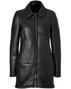 Jil Sander Navy Lambskin Coat - Lyst