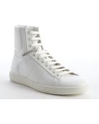 Saint Laurent White Leather Lace Up Sneakers - Lyst