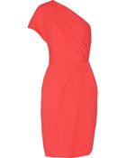 Lela Rose One-Shoulder Textured-Crepe Dress - Lyst