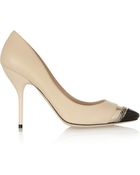 Jimmy Choo Laguna Elaphe-Trimmed Leather Pumps - Lyst