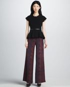 Rebecca Taylor Wide-Leg Python-Print Pants - Lyst