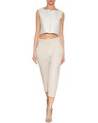 Jil Sander Cotton-Wool Cropped Pants - Lyst