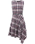 Oscar de la Renta Asymmetric Draped Tweed Dress - Lyst