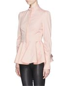 Alexander McQueen Ruffle Peplum Blouse - Lyst