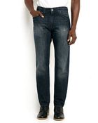 DKNY Dark Wash Bleecker Straight Leg Distressed Jeans - Lyst