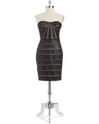 Betsy & Adam Faux Leather And Mesh Bodycon Dress - Lyst