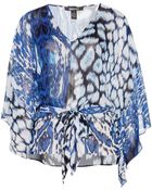 Roberto Cavalli Printed Silk-Chiffon Top - Lyst