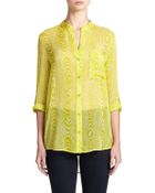 Diane von Furstenberg Gilmore Printed Silk-Chiffon Blouse - Lyst