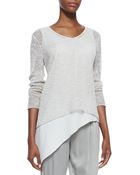 Eileen Fisher Airy Linen V-Neck Top - Lyst