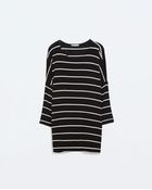 Zara 3/4 Sleeve T-Shirt - Lyst