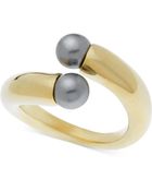 T Tahari 14k Goldplated Faux Pearl Bypass Ring - Lyst