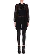 Moschino Hooded Sheer Lace Dress - Lyst