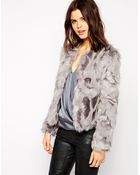 Lipsy Michelle Keegan Loves Textured Faux Fur Jacket - Lyst