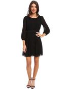 Jessica Simpson 34 Sleeve Chiffon Dress - Lyst