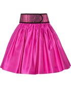 Christopher Kane Belted Silk-Satin Skirt - Lyst