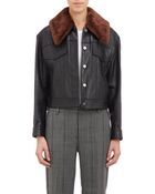 3.1 Phillip Lim Shearling-Collar Leather Jacket - Lyst
