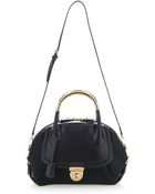 Ferragamo Fiamma Black Pony Satchel - Lyst