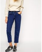 Asos Thea Girlfriend Jeans In Pure Vintage Wash - Lyst