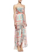 Cusp Strapless Printed Maxi Dress - Lyst