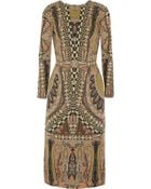 Etro Printed Wool-Crepe Dress - Lyst