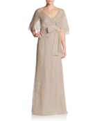 Valentino Embellished Cape Silk-Georgette Gown - Lyst
