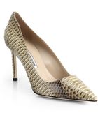 Manolo Blahnik Bb Snakeskin Point-Toe Pumps - Lyst