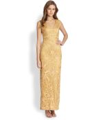 Sue Wong Soutache Cap-Sleeve Gown - Lyst