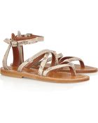 K Jacques St Tropez Epicure Snake-Effect Leather Sandals - Lyst