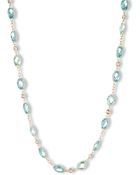Anne Klein Goldtone Twotone Gemstone Necklace - Lyst