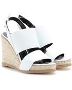 Balenciaga Leather Espadrille Wedge Sandals - Lyst