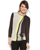 Vince Camuto Sheer Print-Panel Blouse - Lyst