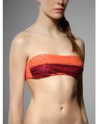 Patrizia Pepe Sequin Bandeau Bikini Top - Lyst