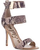 Sam Edelman Addie High-Cut Sandal Taupe Snake - Lyst